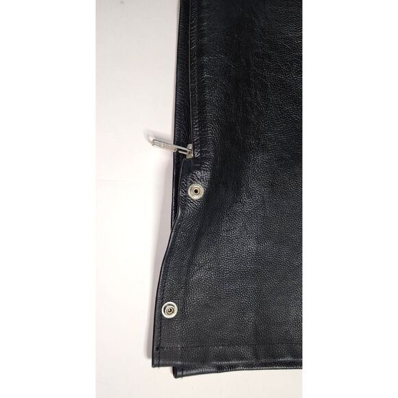 Pro Rider Genuine Leather Black Motorcycle Chaps Size S - Picture 4 of 9